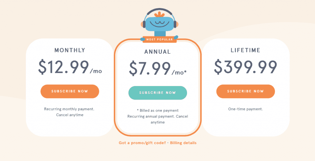 Product-led Growth - pricing headspace Headspace pricing system (source: productmint)