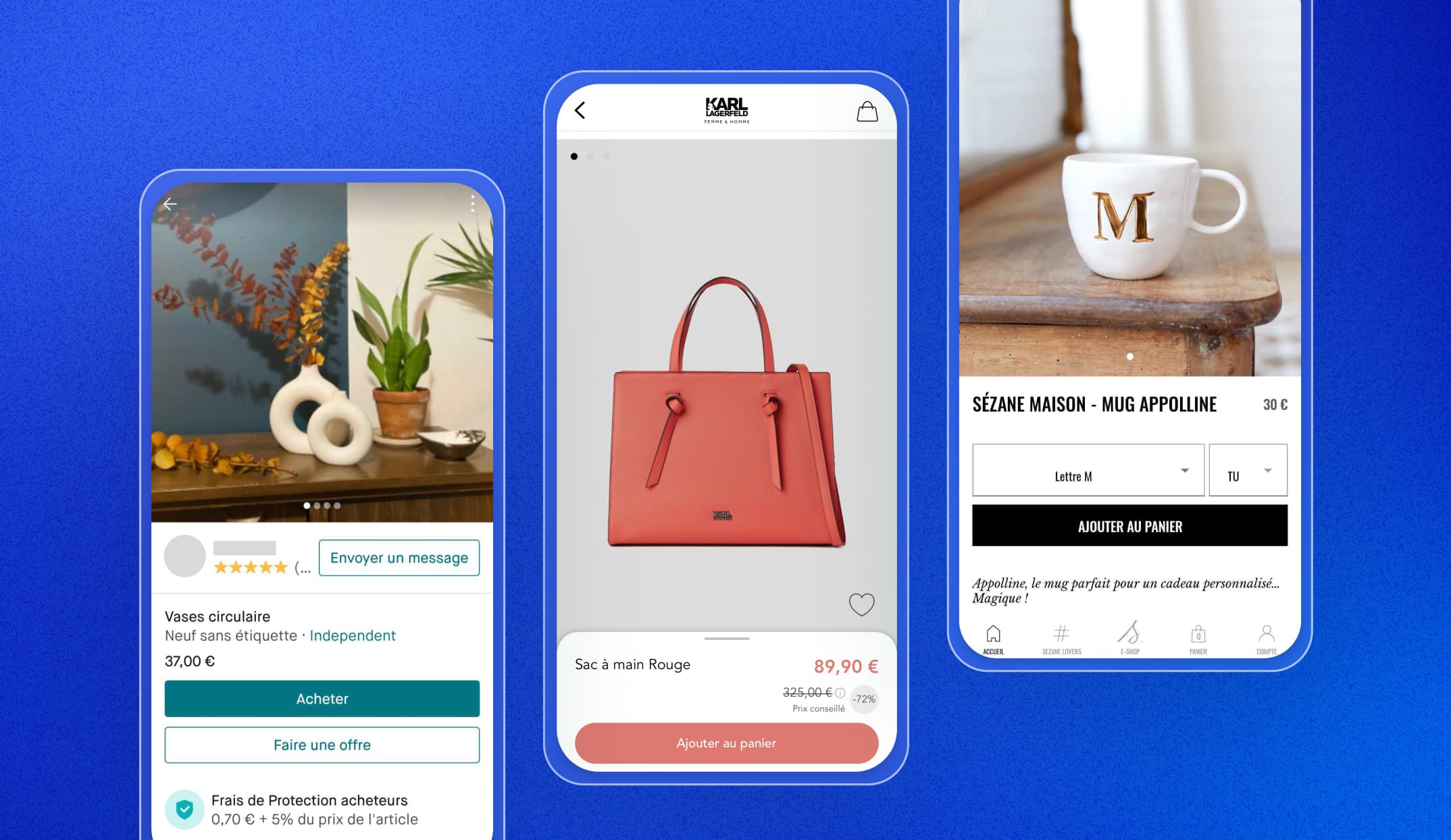 Exemples de hiérarchie d'information sur plusieurs apps d'e-commerce Exemple de la hiérarchie d’information sur Vinted. Une étape clé de l'expérience utilisateur ou UX. par l'agence BeTomorrow. Agence UX.
